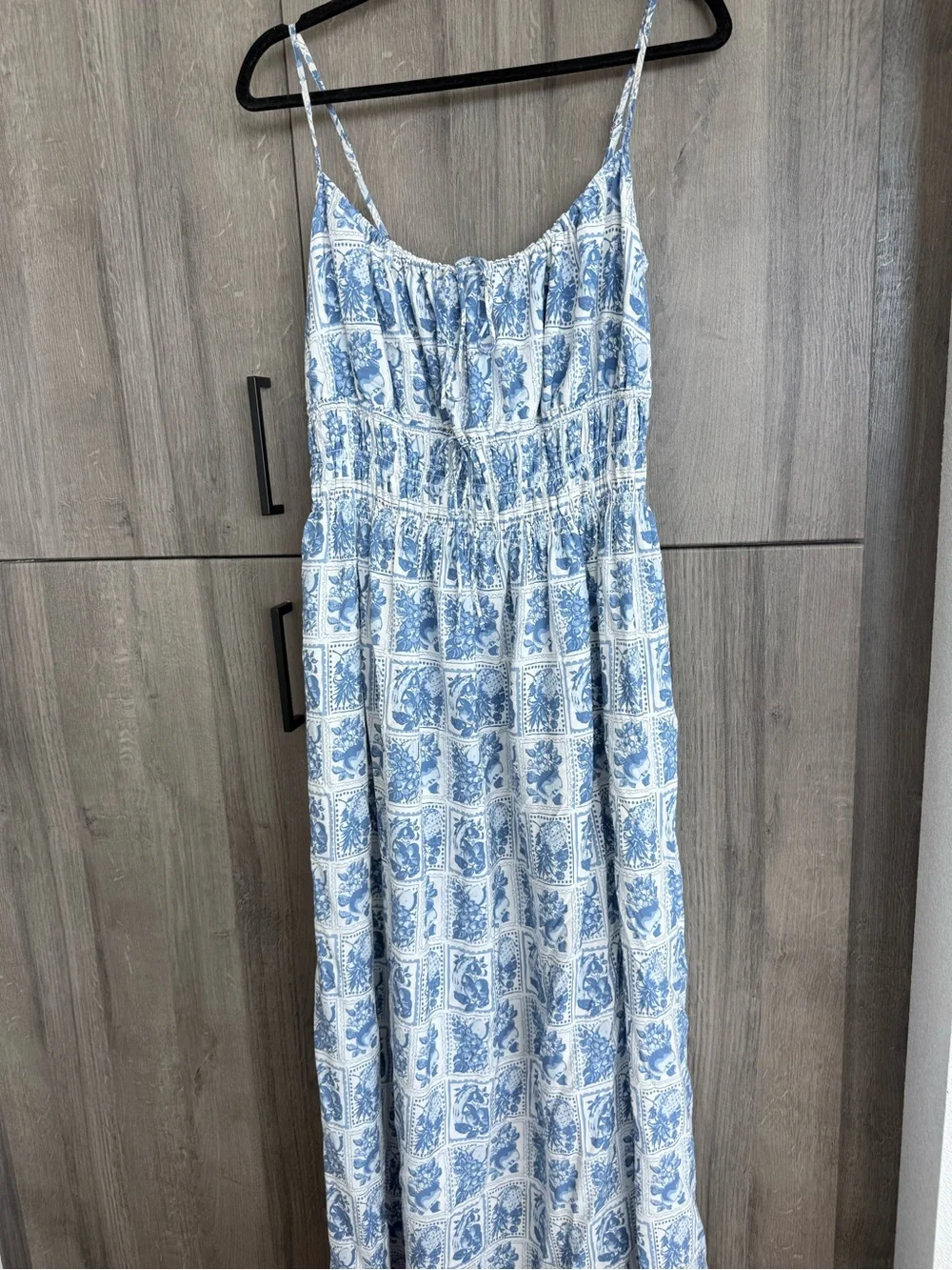 Abercrombie & Fitch Blue and White Printed Maxi Dress